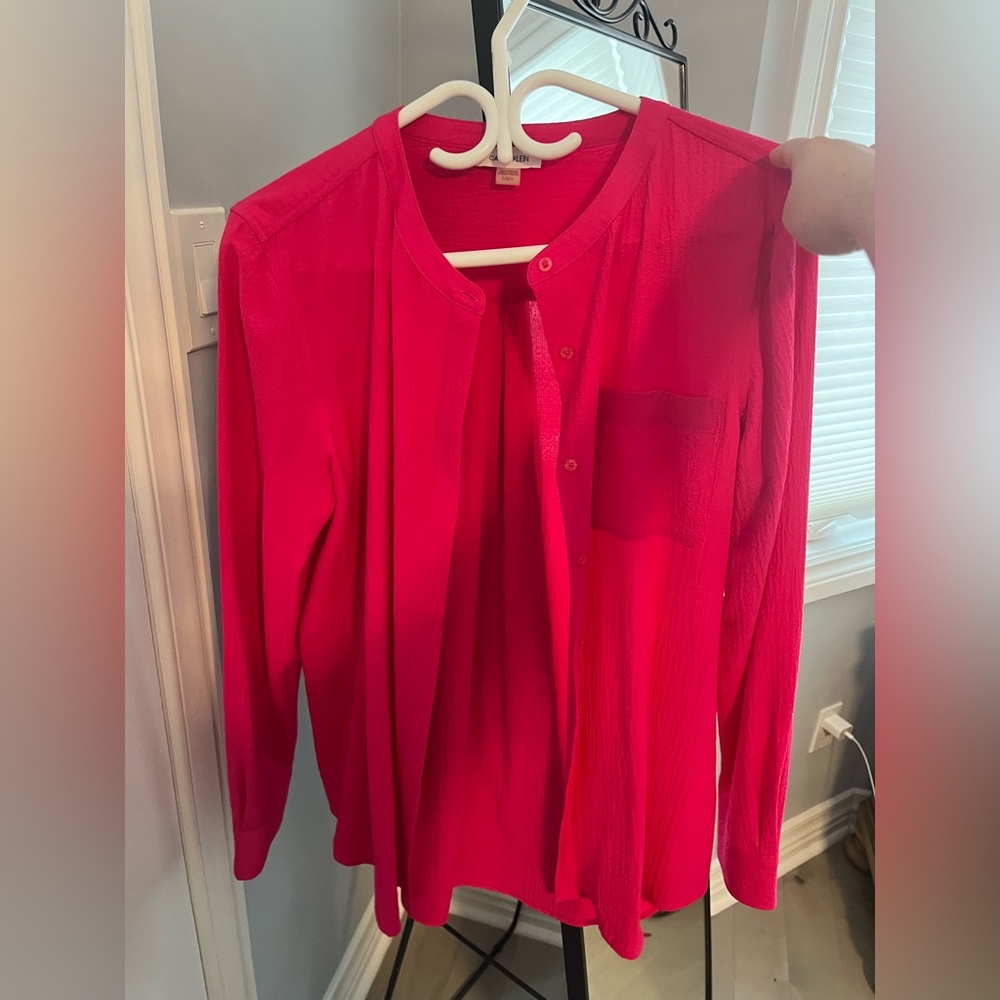 Calvin Klein women’s Pink Button-Up Top